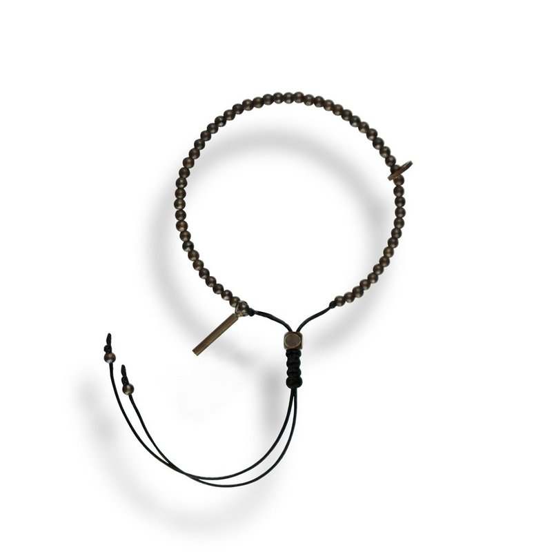 Op.29 复古天然石手链 古法手工做舊 百搭基本款 細銅手鏈 - 手链/手环 - 铜/黄铜 咖啡色