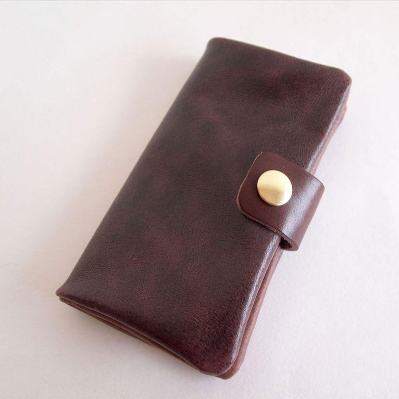 Dark brown * Smartphone notebook type [order made] Multi-model compatible * Nibrick leather * 7 colors (iphone7, xperia, galaxy) - 手机壳/手机套 - 真皮 粉红色