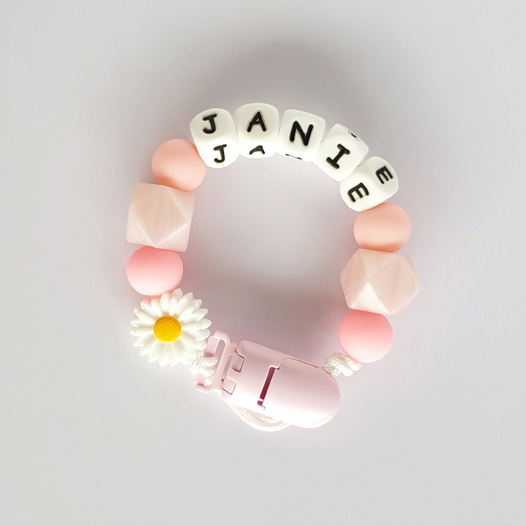 定制化 27厘米 JANIE 雏菊 奶嘴链 - 玩具/玩偶 - 其他材质 粉红色