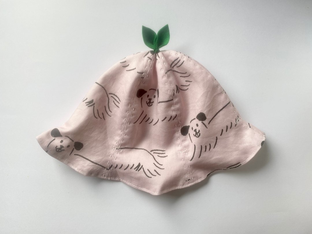 越来越大叶子帽49cm狗狗 - 婴儿帽/发带 - 棉．麻 粉红色
