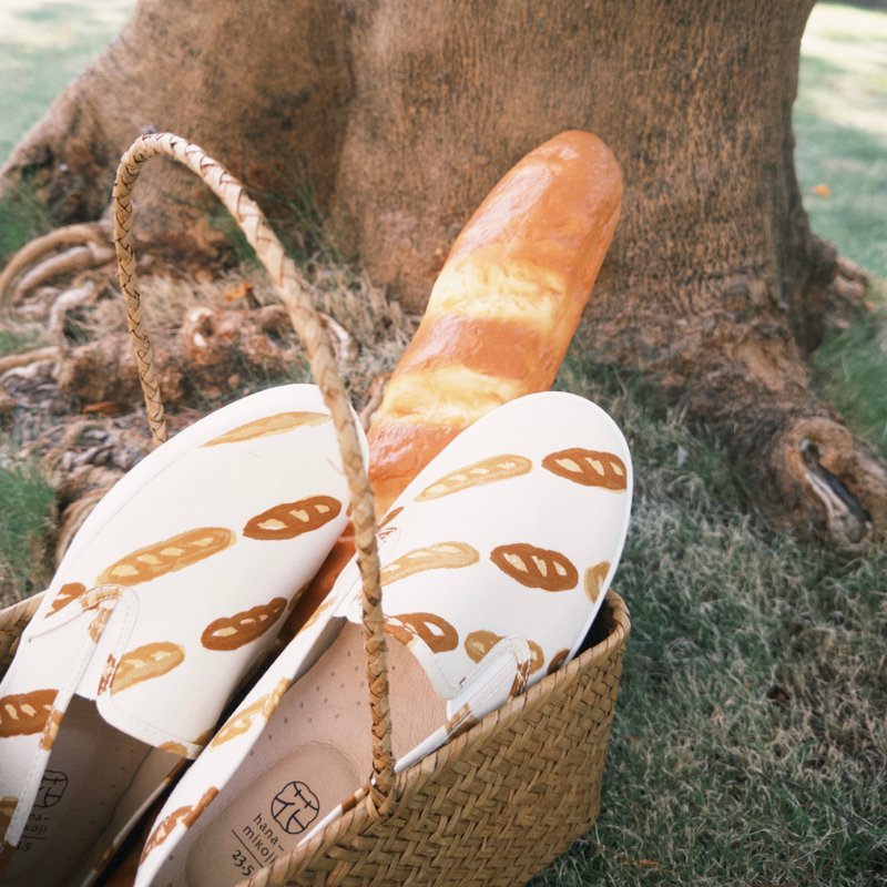 台日联名【 gochisou X hanamikoji 】法棍乐福鞋 圣诞 日系 面包 - 女款休闲鞋 - 棉．麻 多色