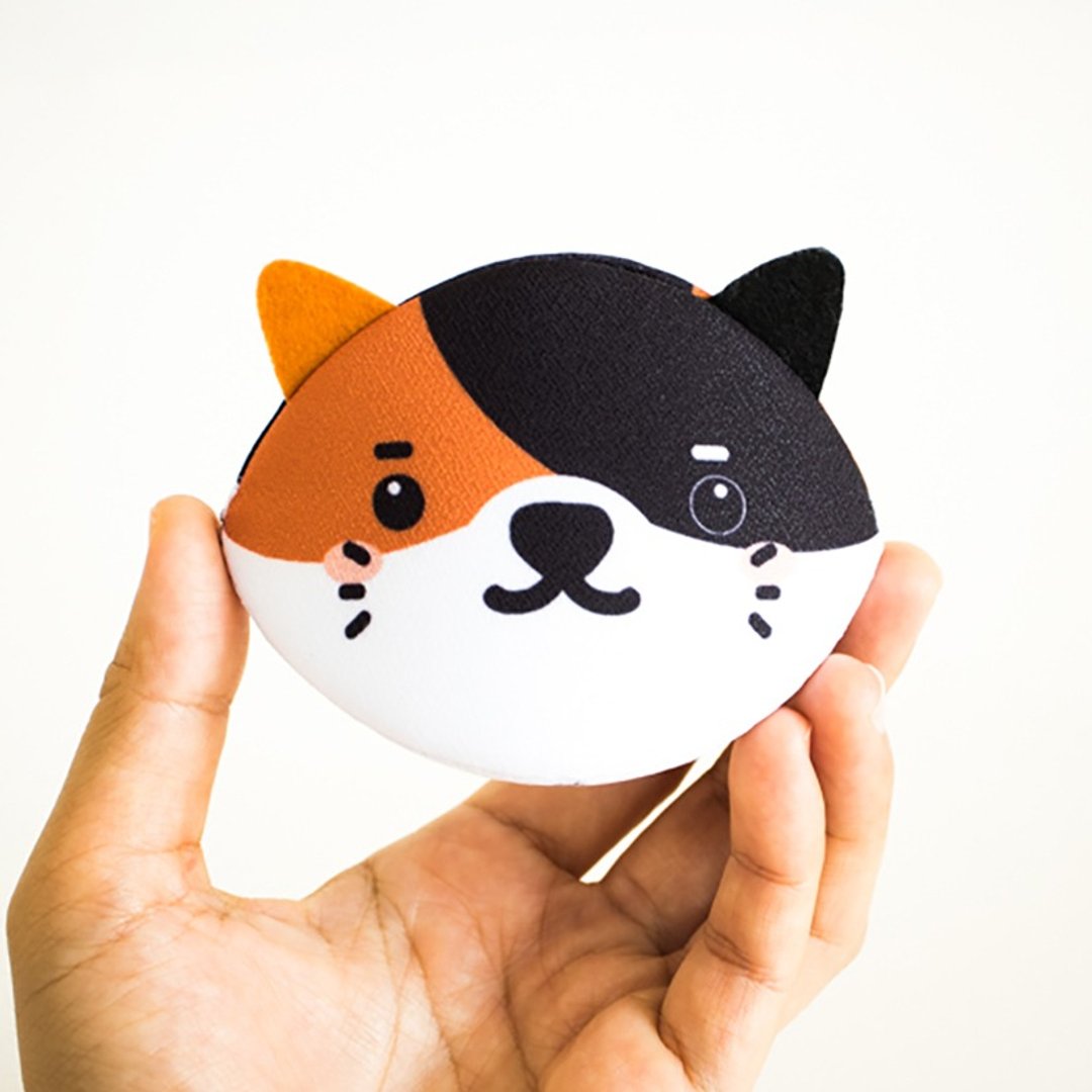 Calico cat coin purse /  tortie and white cat / Good luck cat / Good luck gift. - 零钱包 - 棉 黑色