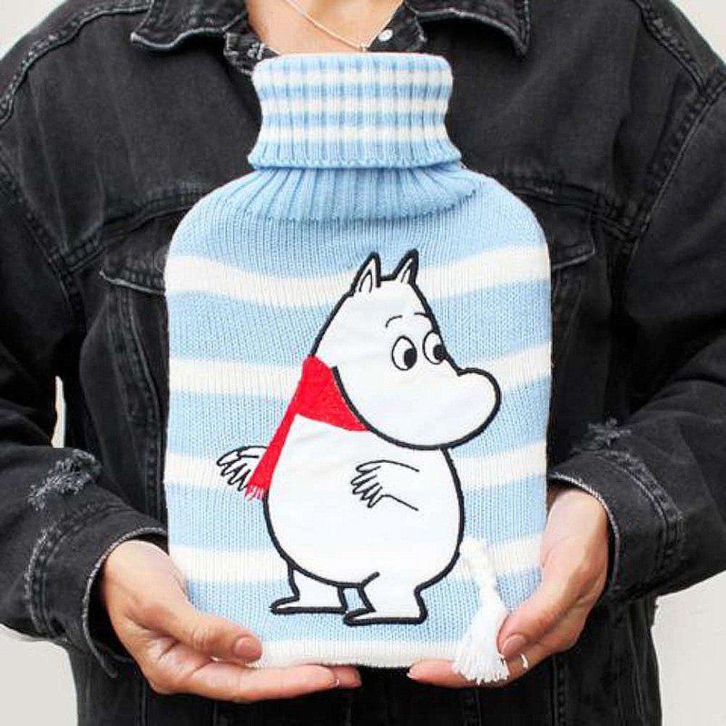 英国噜噜米Moomin姆米加水型保温橡胶热水袋1000ml(蓝色条纹款) - 保温瓶/保温杯 - 橡胶 蓝色