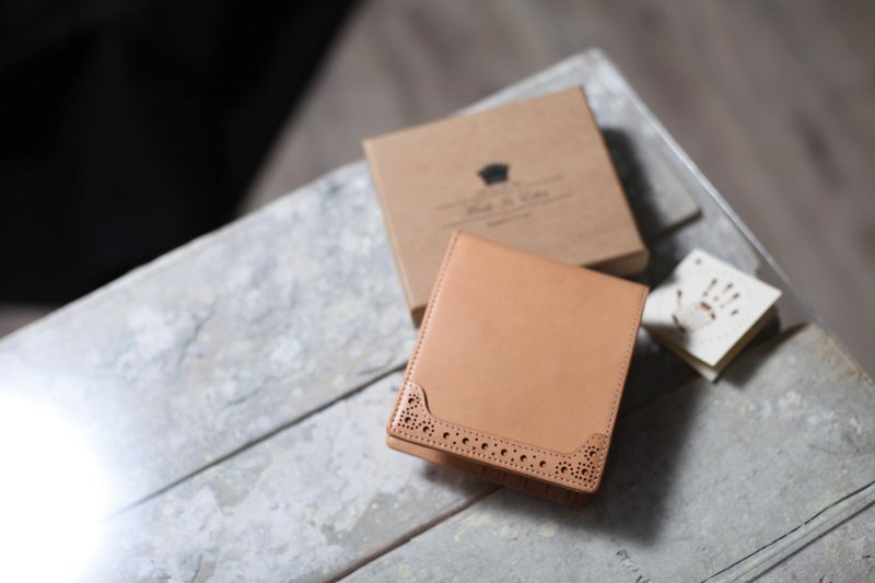 短夹 钱包 意大利植鞣革 Italian Leather 香港品牌 Made In Eden - 皮夹/钱包 - 真皮 卡其色