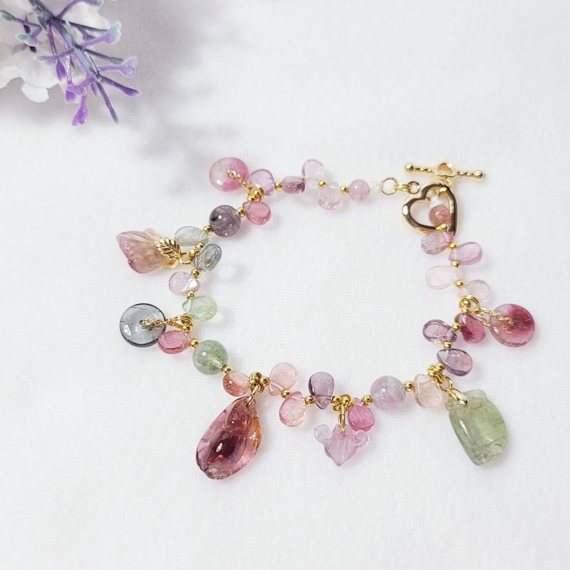 顶级碧玺 春意盎然 如意 平安扣 多宝 招财 富贵 手链 单品 礼物 - 手链/手环 - 宝石 多色