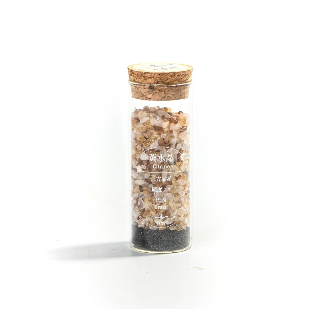 矿物玻璃瓶系列-黄水晶 - 摆饰 - 半宝石 黄色