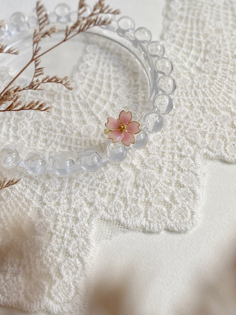 现货 小樱花 | 耳骨夹 耳扣 树脂花 - 耳环/耳夹 - 树脂 粉红色