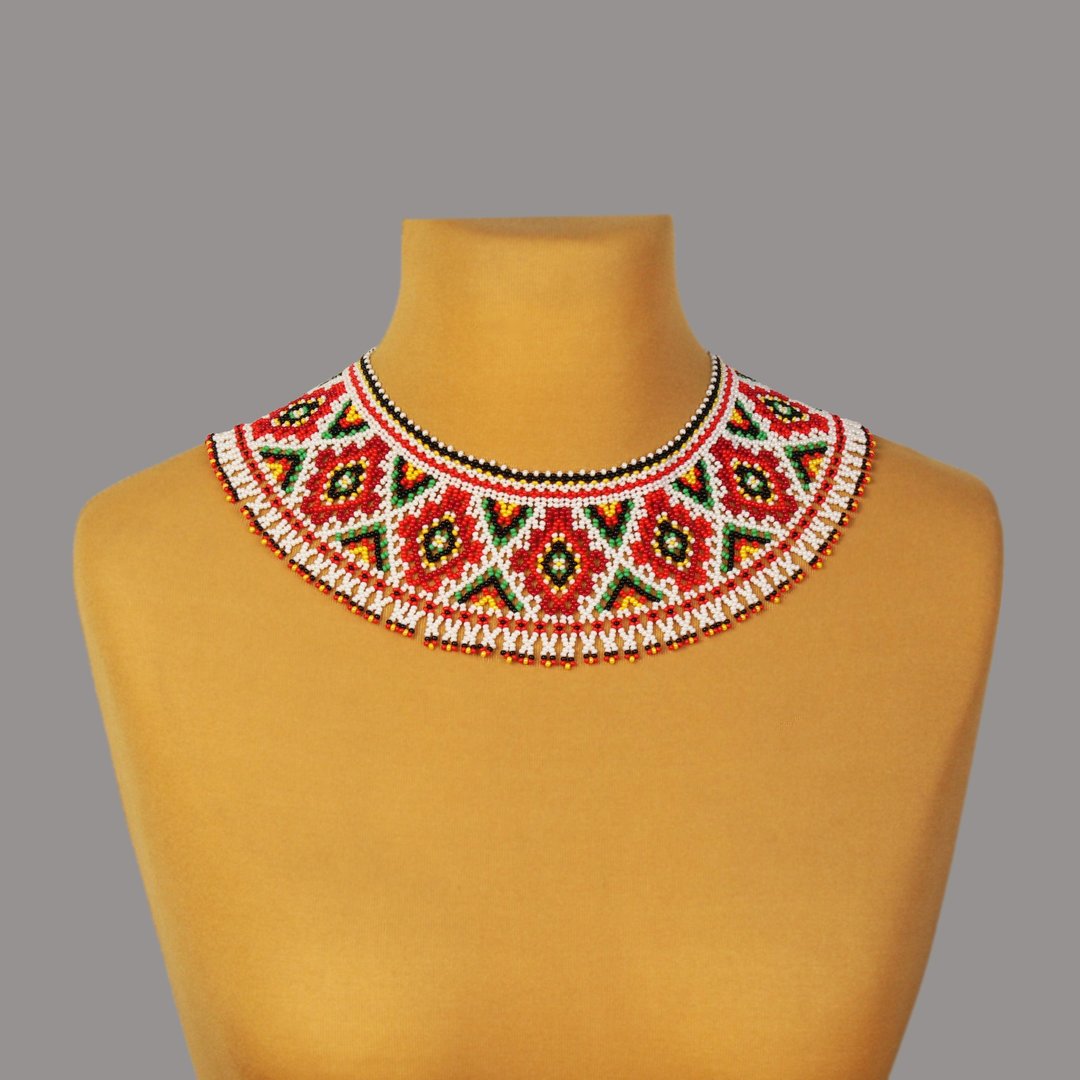 Ukraine beadwork necklace traditional jewelry for woman - 项链 - 玻璃 多色