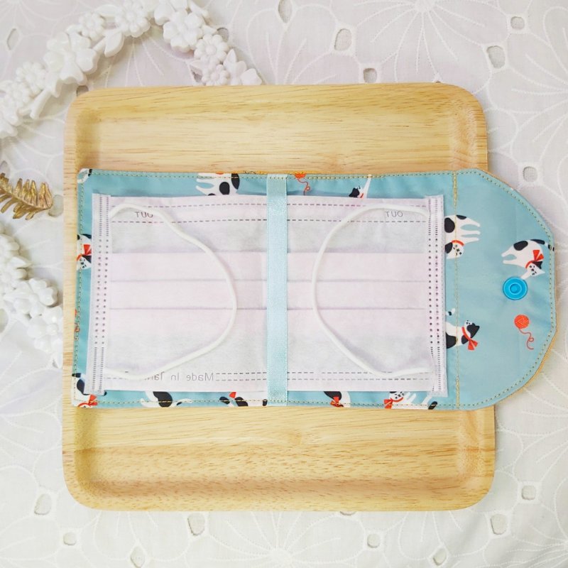 可酒精消毒韩国尼龙防水猫咪口罩收纳袋 - 口罩 - 防水材质 橘色