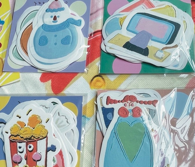 【coloryeah】 原创 油画风 异形手帐社团 装饰便签纸 - 便条纸/标签贴 - 其他材质 多色