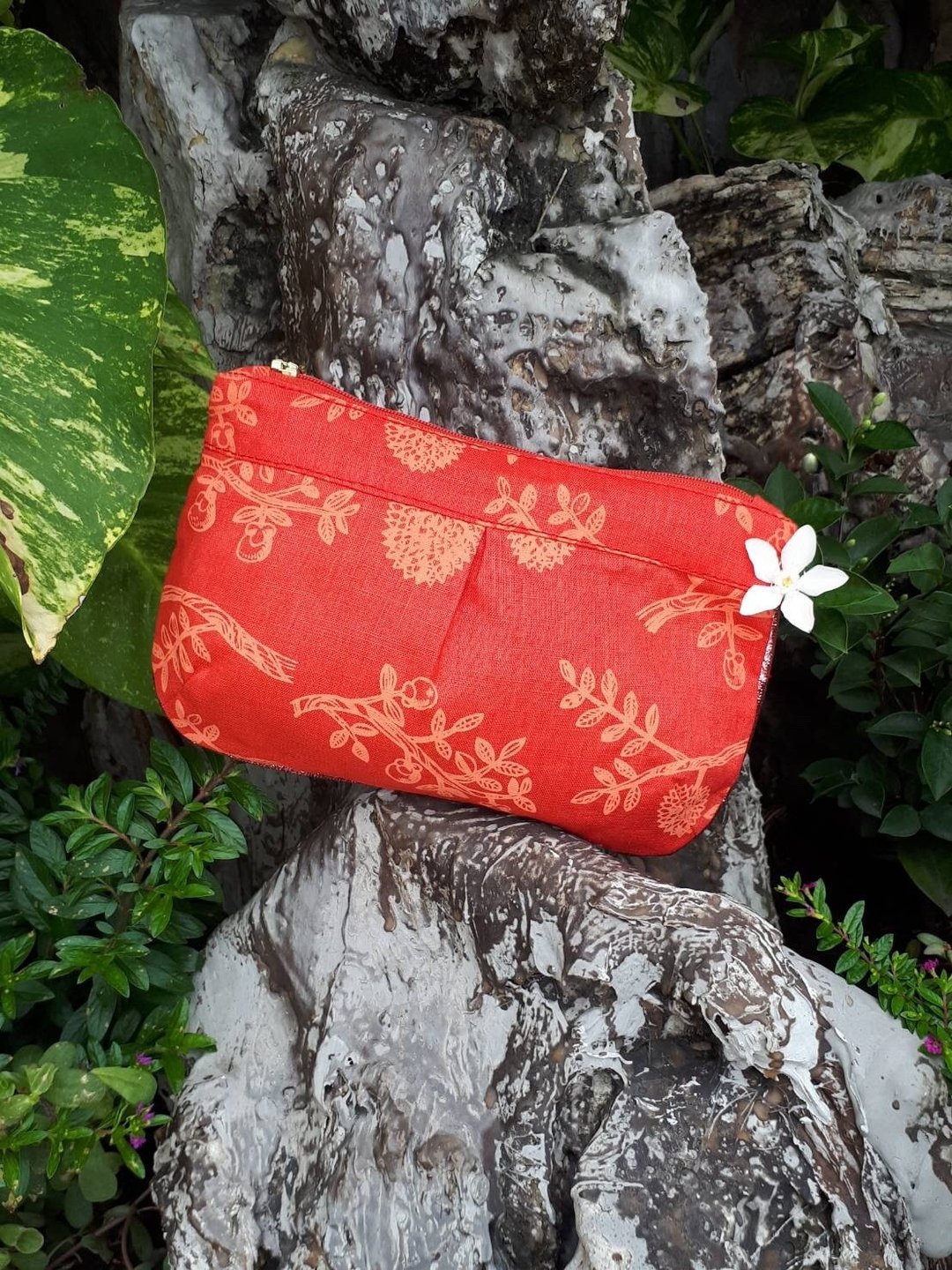 ZIPPY POUCH M TM TREE PRINTED  - 化妆包/杂物包 - 棉 红色