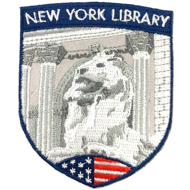 美国 纽约图书馆 NY 地标文青风格 帽子 熨斗贴布 熨烫布标 布艺 - 徽章/别针 - 绣线 多色