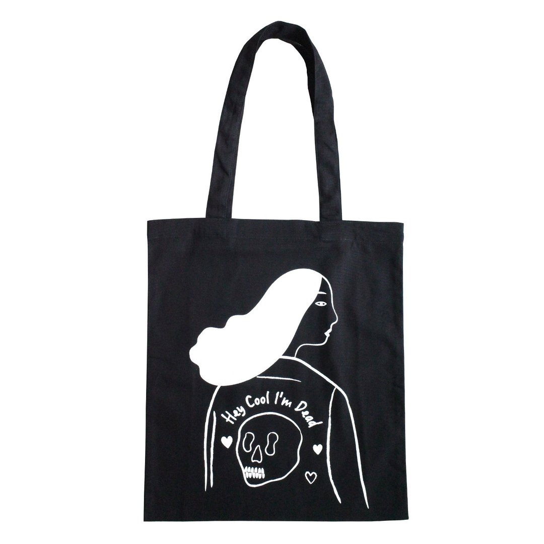 Hey cool i am dead Tote bag - 其他 - 棉．麻 黑色