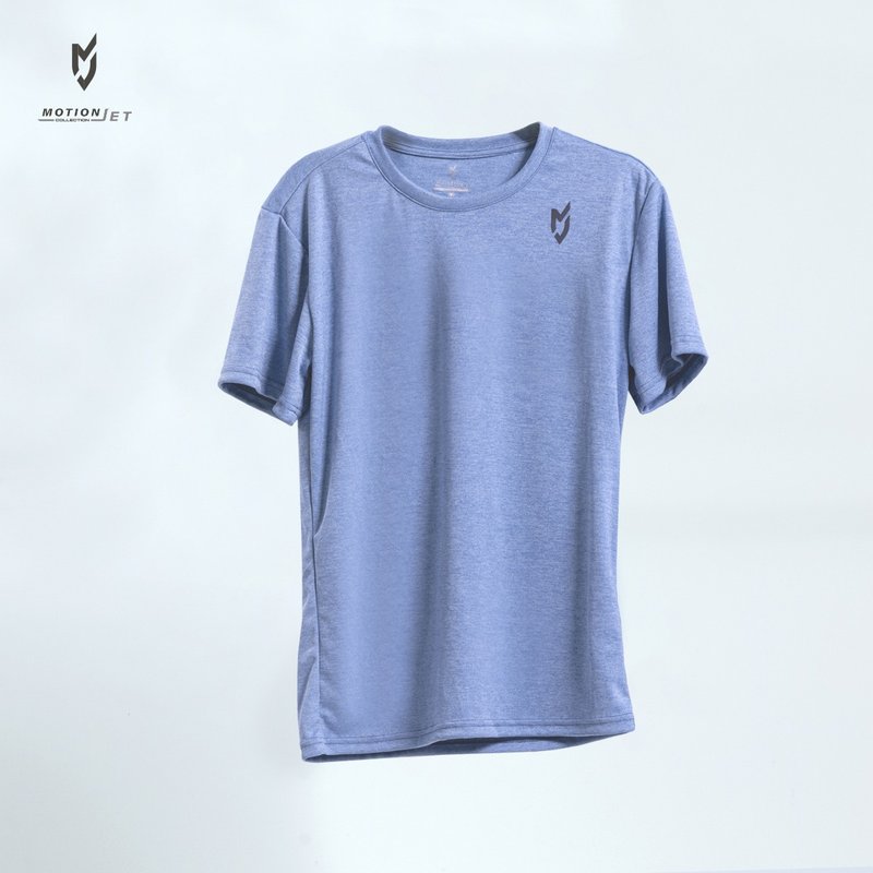 MJC012-木醣醇中性版运动短袖 (麻蓝) XS-3XL - 男装运动衣 - 其他材质 蓝色