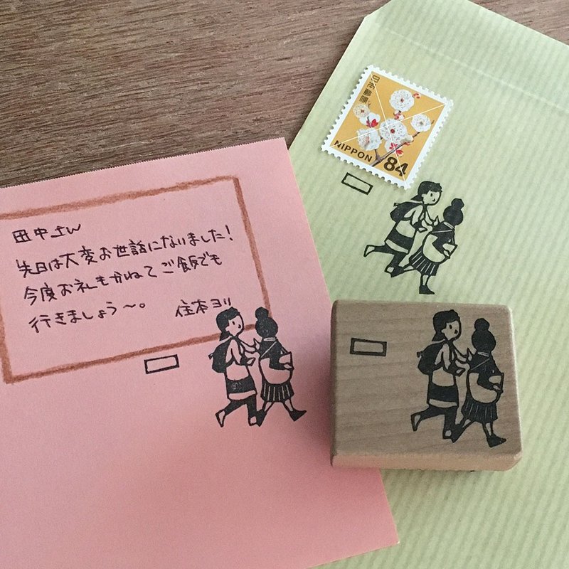 消息．邮票装饰印章 画作与女友人 - 印章/印台 - 橡胶 卡其色