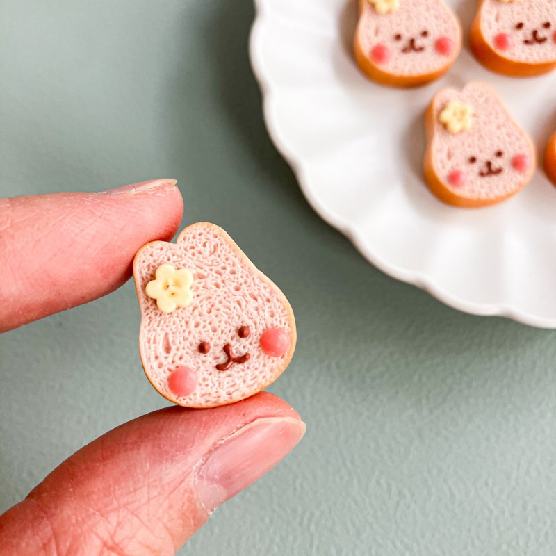 迷你花香蕉兔面包 - 玩偶/公仔 - 粘土 粉红色