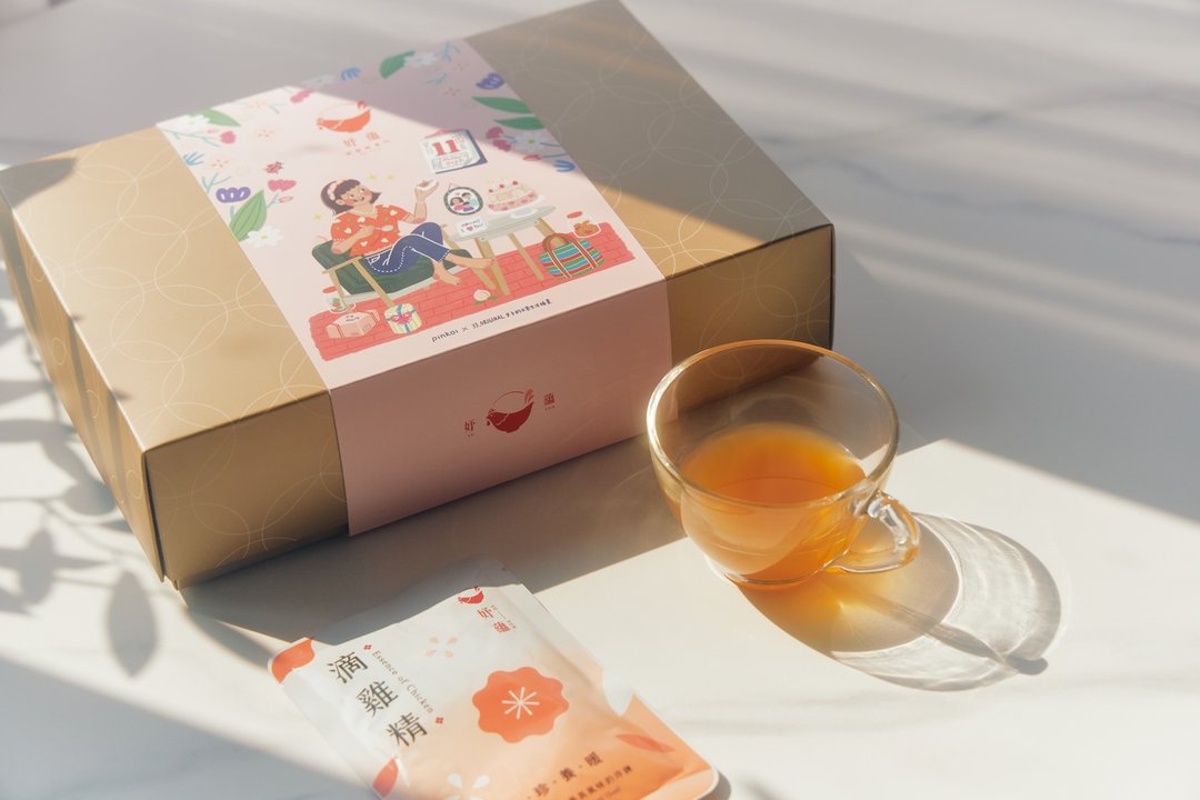 母亲节插画联名送礼滴鸡精【妤蕴 x Pinkoi x 33】附赠手写卡片 - 健康/养生 - 浓缩/萃取物 粉红色