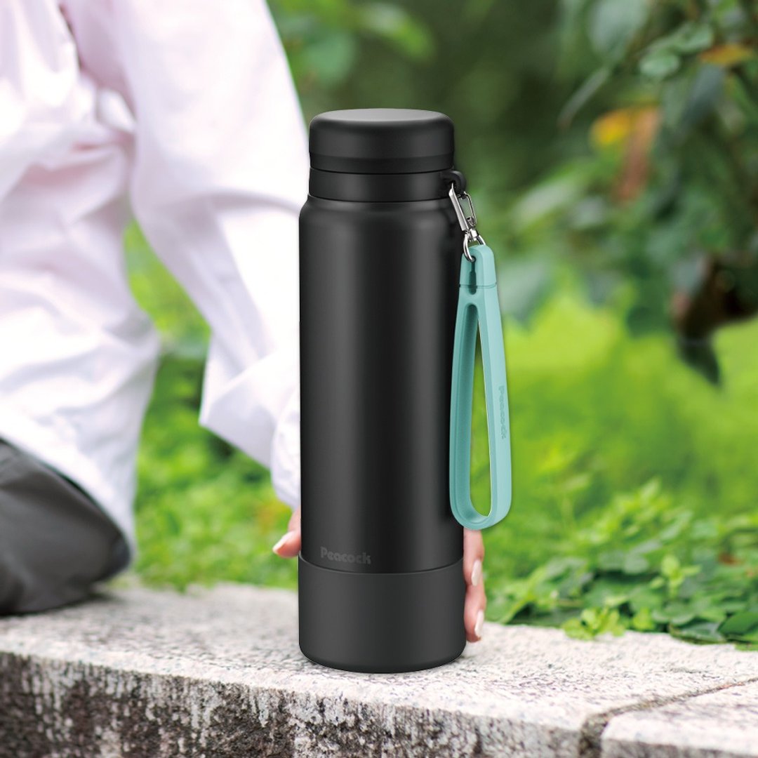 【孔雀Peacock】1000ML 316不锈钢保冷杯/保温杯 运动随身-曜石黑 - 保温瓶/保温杯 - 不锈钢 黑色
