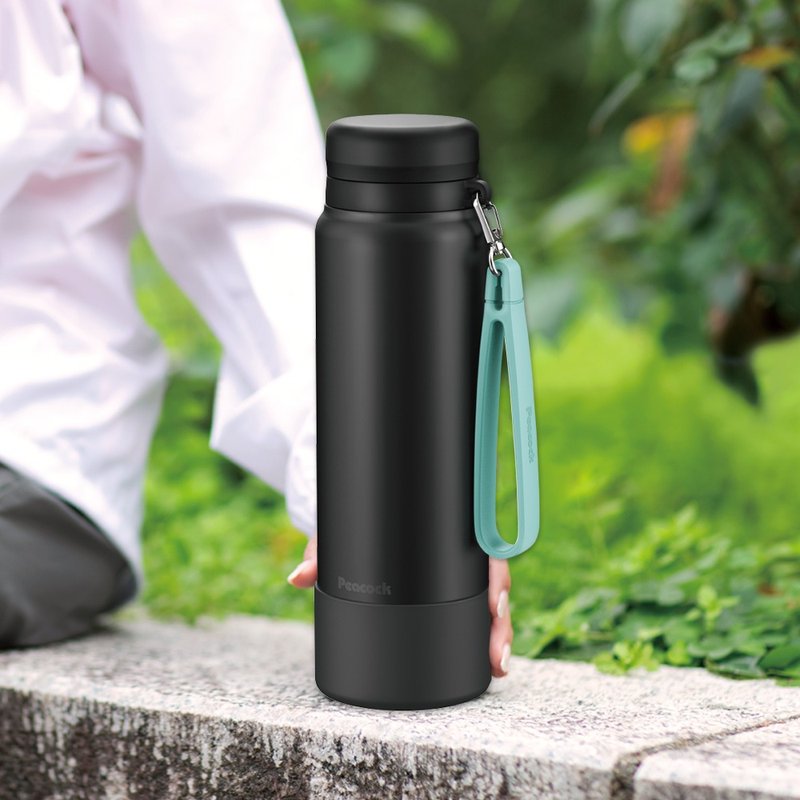 【孔雀Peacock】1000ML 316不锈钢保冷杯/保温杯 运动随身-曜石黑 - 保温瓶/保温杯 - 不锈钢 黑色