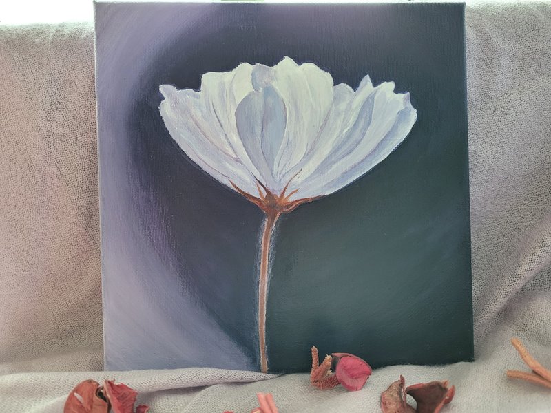 疗愈之花(紫)(手绘塑胶彩/压克力)挂画 - 海报/装饰画/版画 - 颜料 