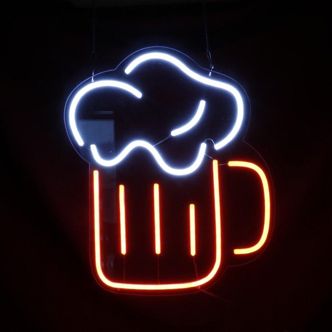 Beer Mug霓虹灯LED发光字Neon Sign广告招牌Logo餐厅酒吧Drinking - 灯具/灯饰 - 压克力 透明