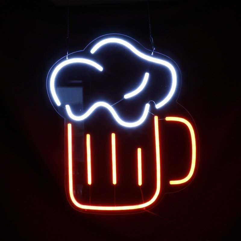 Beer Mug霓虹灯LED发光字Neon Sign广告招牌Logo餐厅酒吧Drinking - 灯具/灯饰 - 压克力 透明