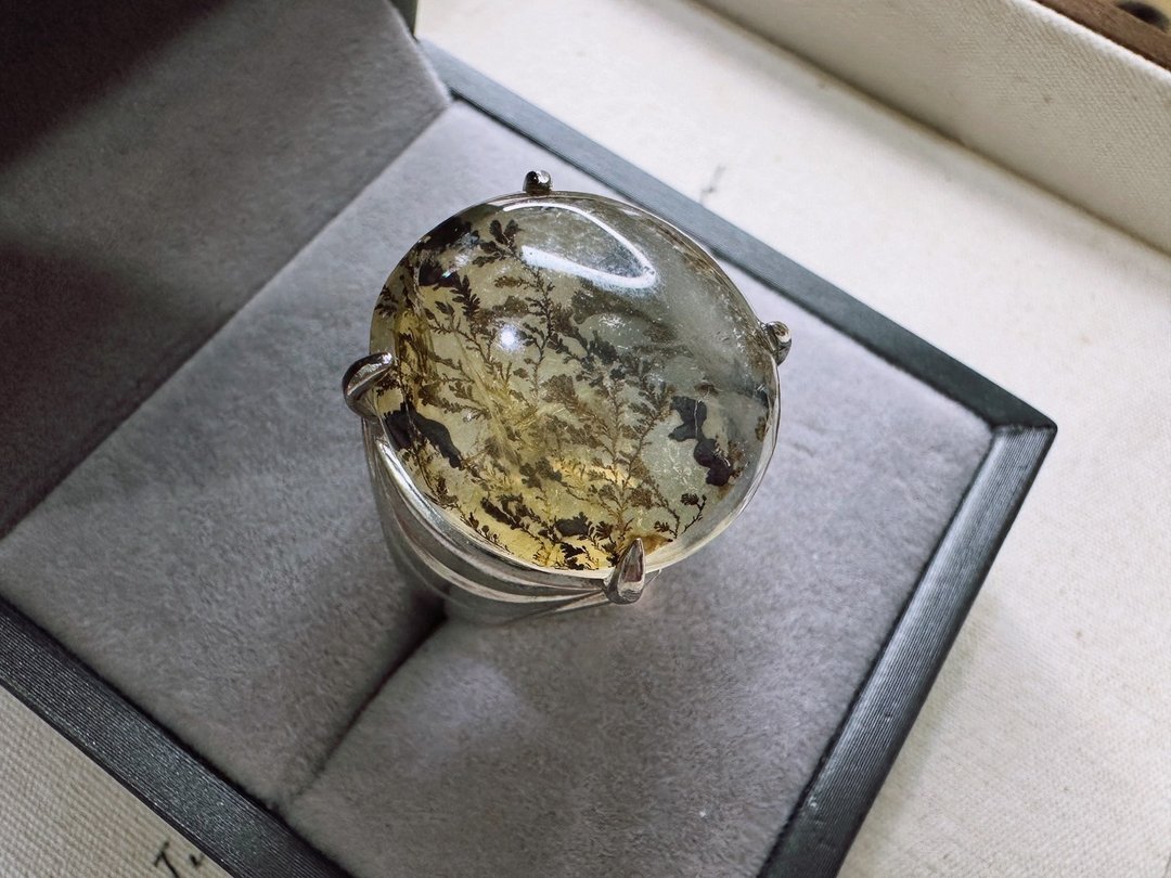 软锰矿(小树胶花)水晶 s 925银戒 - 戒指 - 水晶 