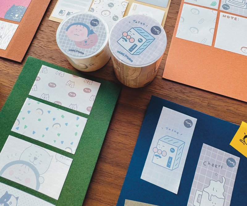 【唐小糖】可爱便签卷/手账便签卷/带蚂蚁线轻松撕/弱粘性 - 纸胶带 - 纸 多色