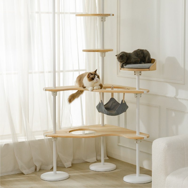 【新品上架】三角式猫跳台 - 抓板/跳台 - 木头 白色