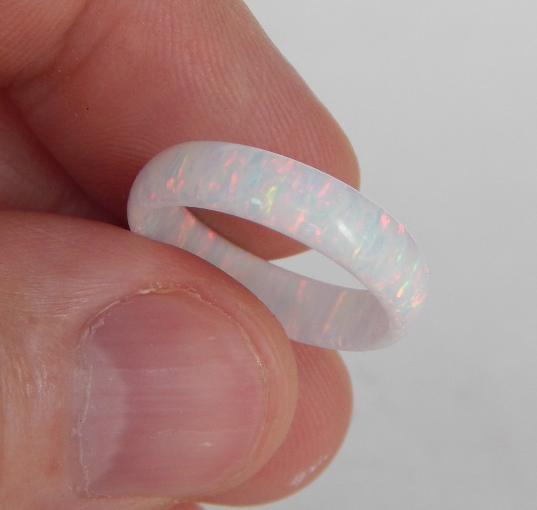 White opal ring. White wedding ring. White ring for the bride. - 对戒 - 其他材质 白色