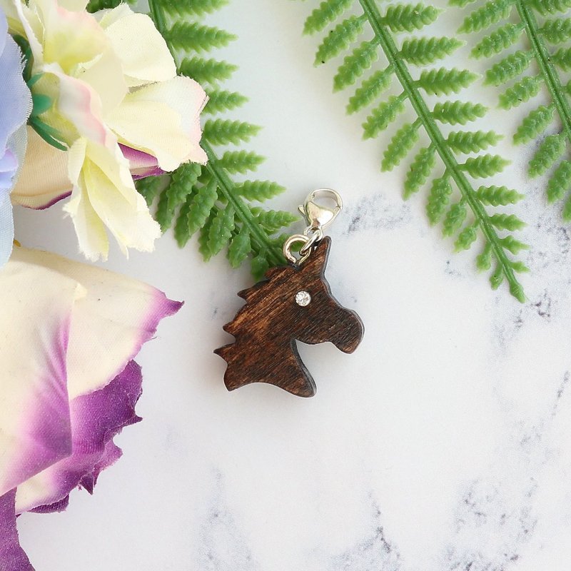 手工木制吊饰  独角马 吊饰 礼物订制 - 吊饰 - 木头 咖啡色
