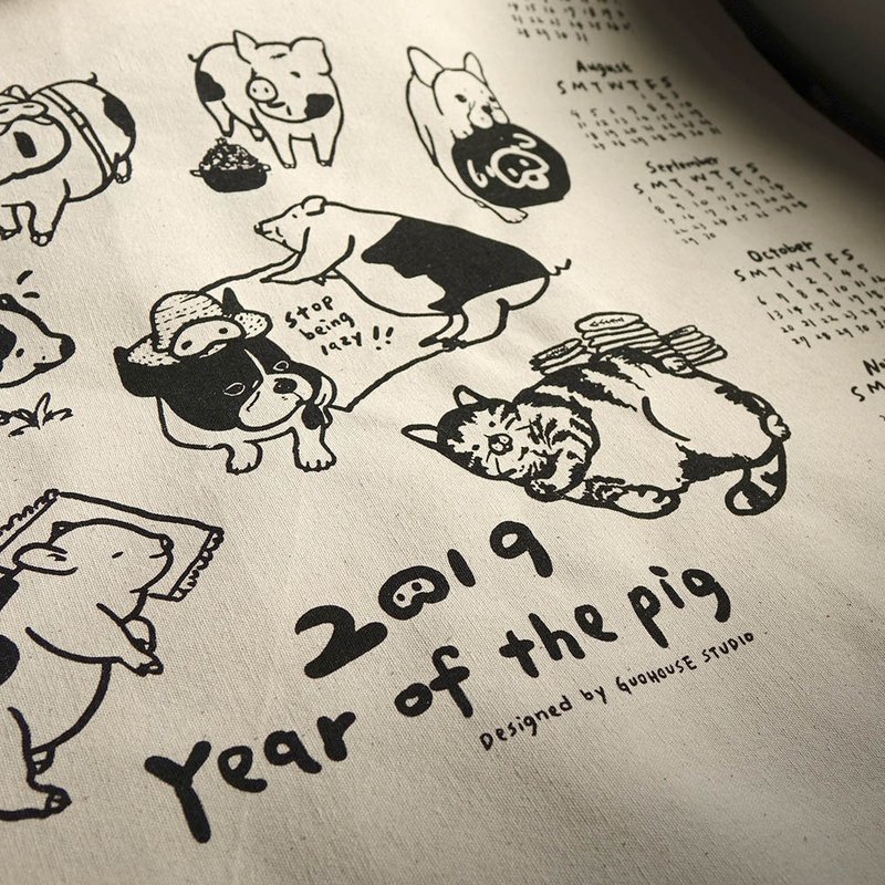 2019限定纯手工纯棉厚磅日历布 - 其他 - 棉．麻 白色