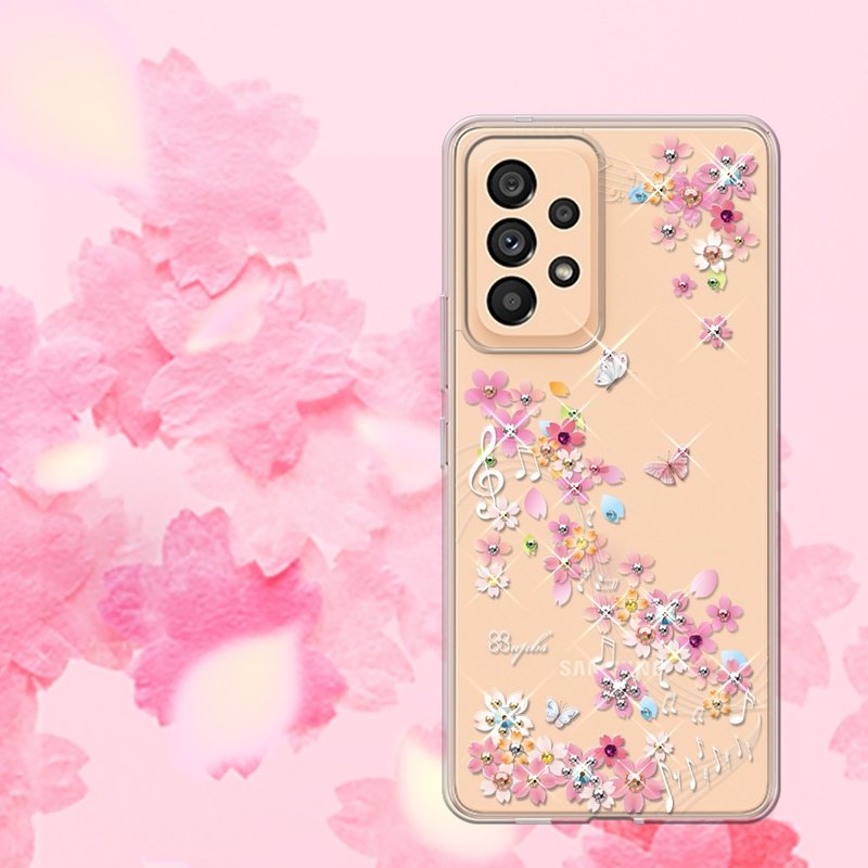 Samsung Galaxy A53 5G 轻薄军规防摔彩钻手机壳-彩樱蝶舞 - 手机壳/手机套 - 其他材质 多色