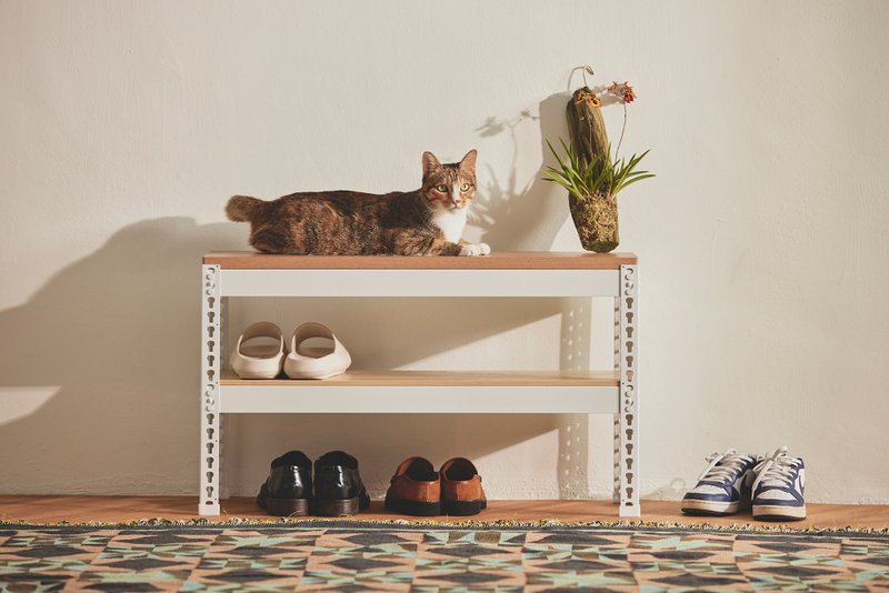 台湾制/优米/角钢/鞋凳/好室计划-玄关角钢穿鞋凳 / 鞋架 /鞋柜 - 其他家具 - 其他材质 白色