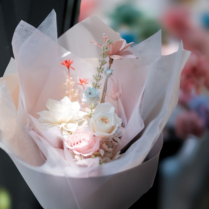 清新小文青 永生花束 不凋花束 情人节花束 花束 - 干燥花/捧花 - 植物．花 粉红色