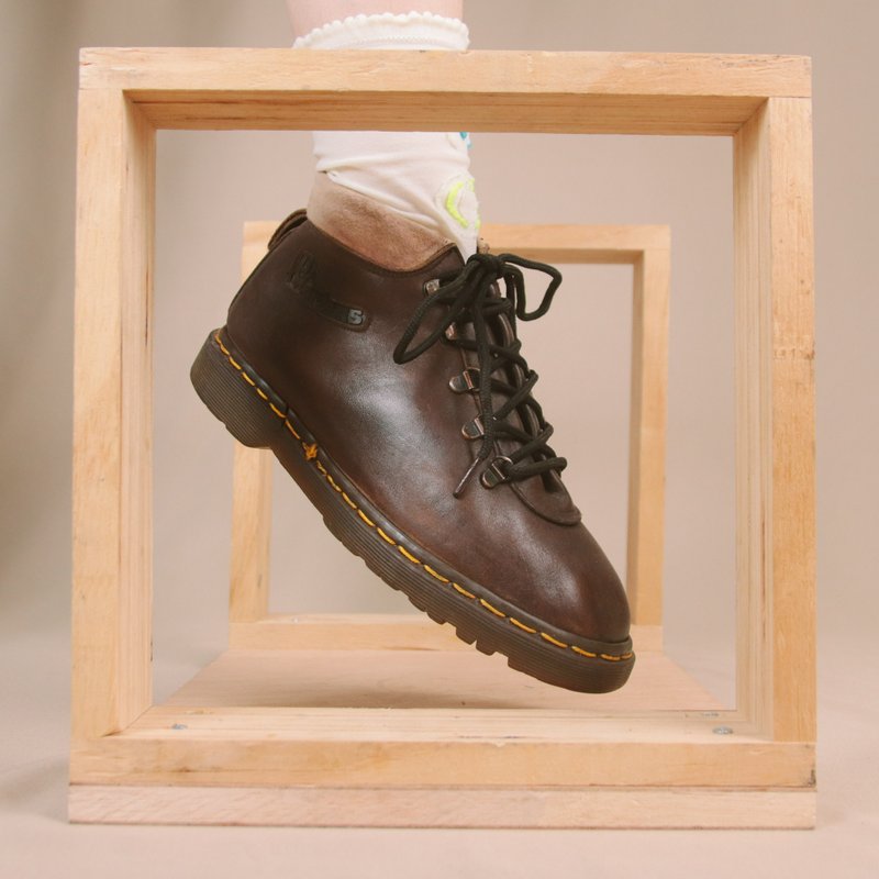 Dr.Martens 短筒马汀 D10,UK7 深棕色 英国制【Tsubasa.Y古着屋】 - 男款皮鞋 - 真皮 咖啡色