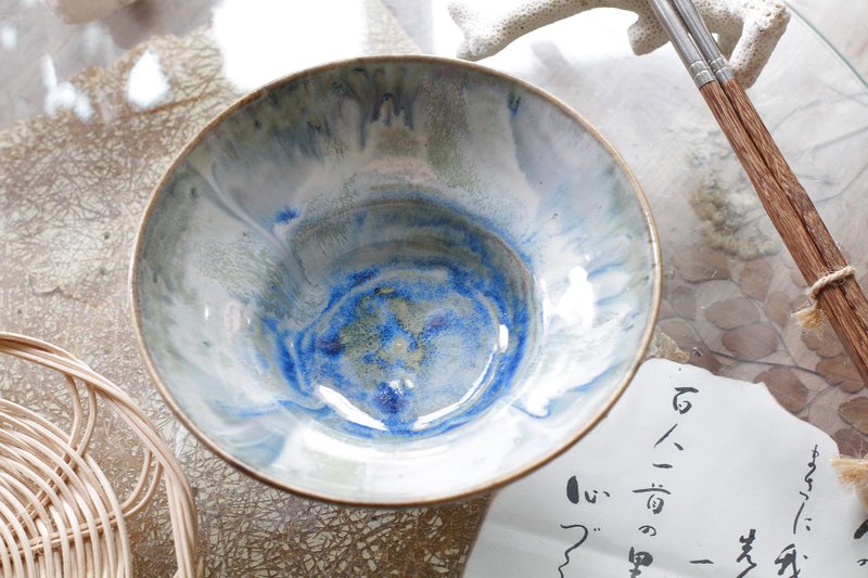手拉坏绝美蓝色调陶碗/陶盘2 - 碗 - 陶 蓝色