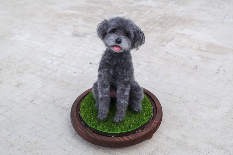 宠物复刻.定制化羊毛毡.全身坐姿赠防尘玻璃罩 - 玩偶/公仔 - 羊毛 