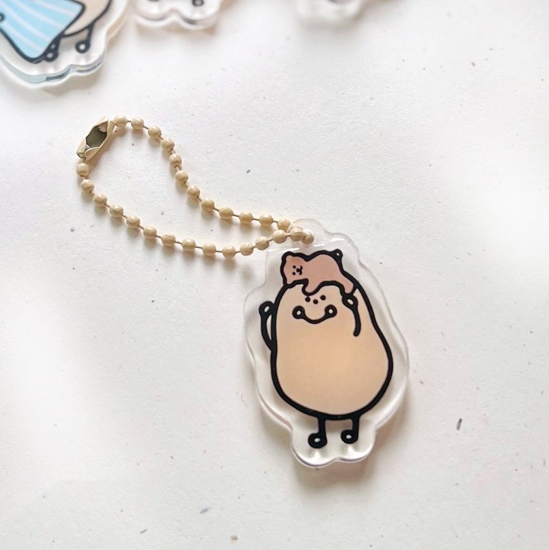 小薯锁匙扣 - 小薯与啤啤熊 - 钥匙链/钥匙包 - 塑料 卡其色