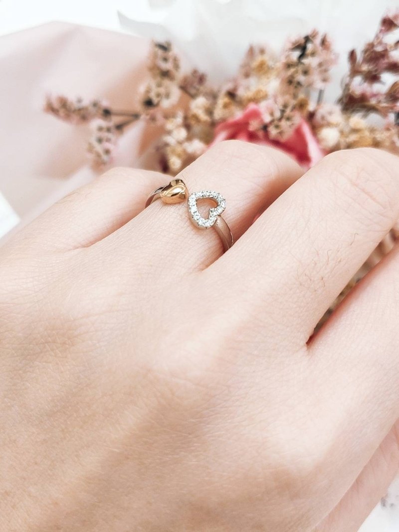 【朵玺珠宝】 double hearts - 双心系列钻戒/戒指 - 戒指 - 其他金属 