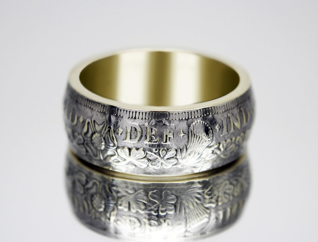 Great Britain Coin Ring 1 crown 1931(replica) coin rings for men coin rings gift - 戒指 - 其他金属 