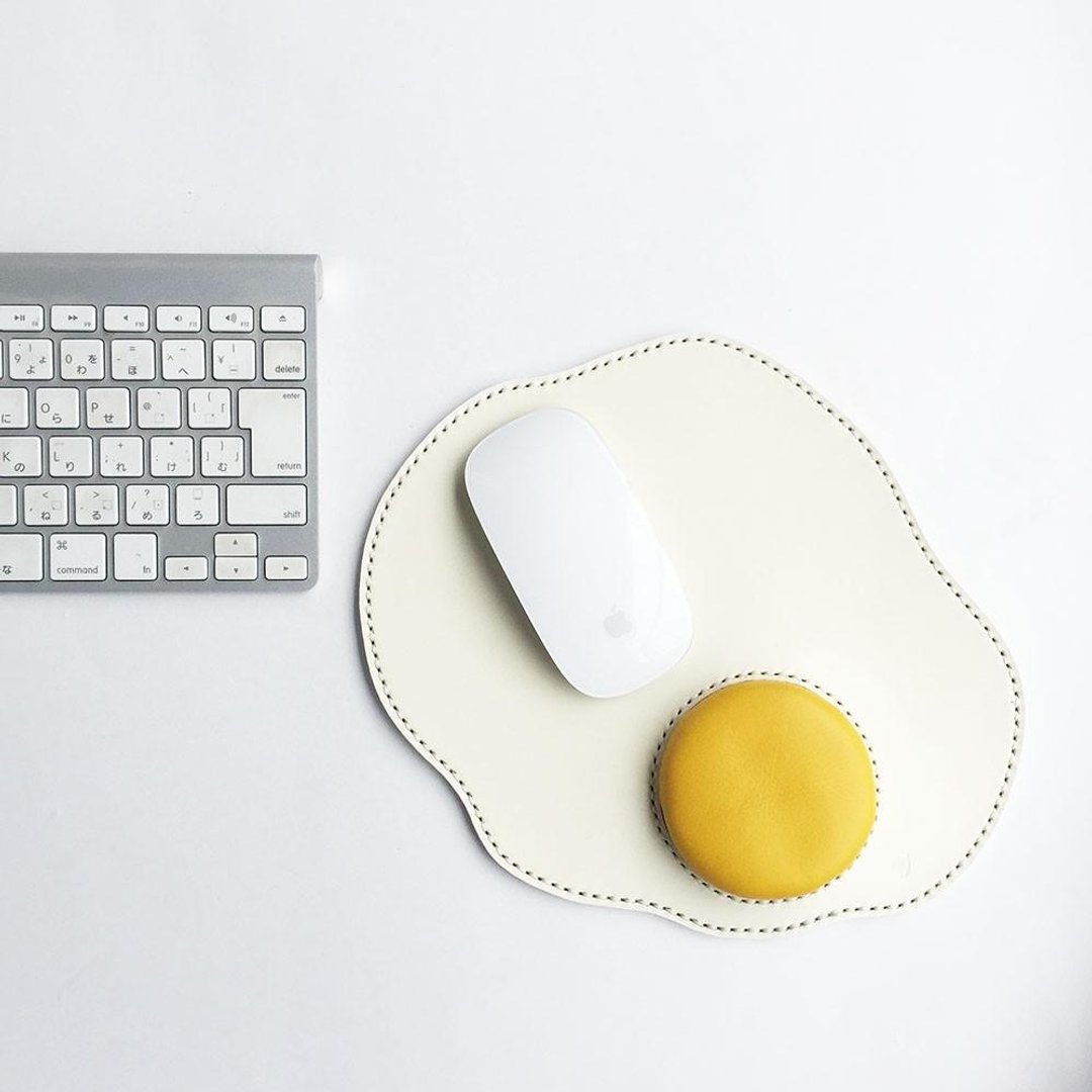 Mouse pad yellow fried egg - 其他 - 真皮 白色