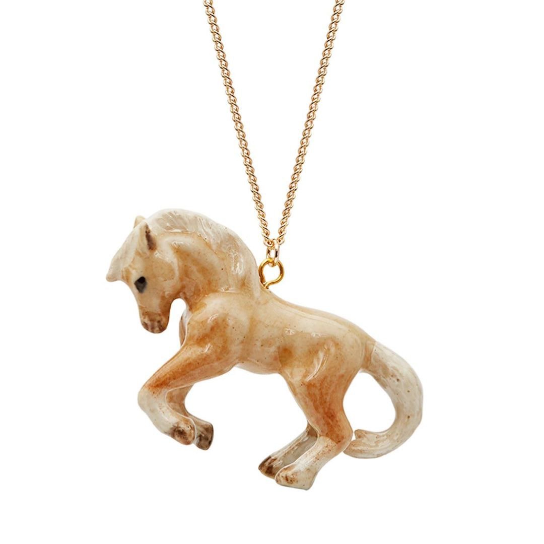 AndMary 手绘瓷项链-马 礼盒装 Blonde Horse Necklace - 项链 - 瓷 