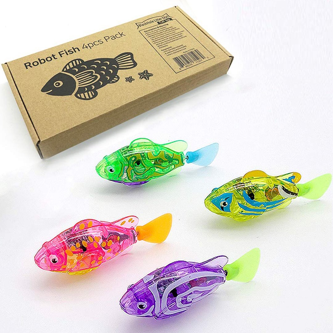 闪亮亮ROBOT FISH机器鱼 (每组四支鱼+八颗电池+迷你螺丝起子) - 玩具 - 塑料 