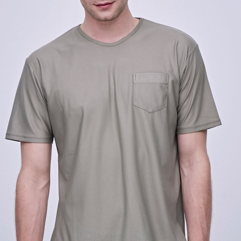 Stone@S T-shirt (LONG) In Light /网眼 透气 长版 奶油绿 Tee T-shirt - 男装上衣/T 恤 - 棉 卡其色