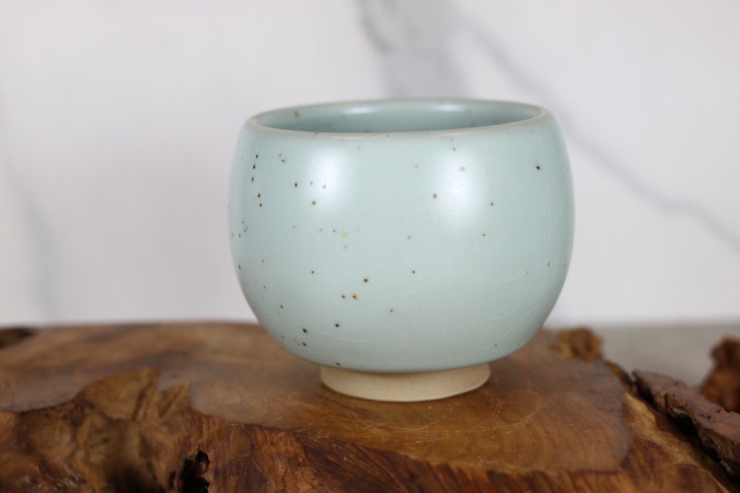 【蛇年新春】铁班汝窑 天青开片 圆融茶碗 叶敏祥手作 320ml - 茶具/茶杯 - 瓷 