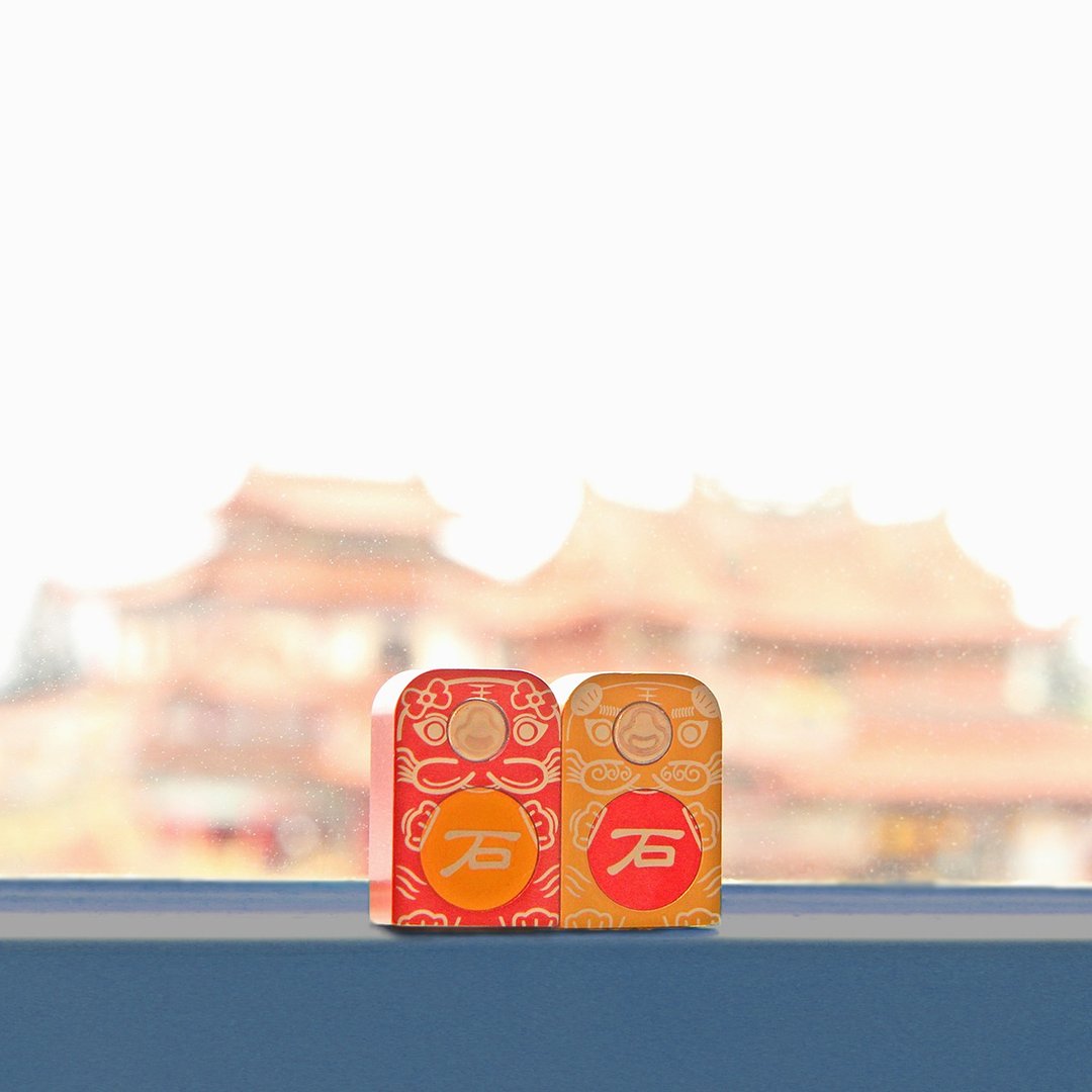 【航太边角料再造】石敢当 - 天生一对 - 冰箱贴/磁贴 - 铝合金 金色