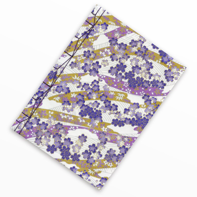 日本装订笔记本　手工制作　友禅日本纸　公平贸易纸 - 笔记本/手帐 - 纸 紫色