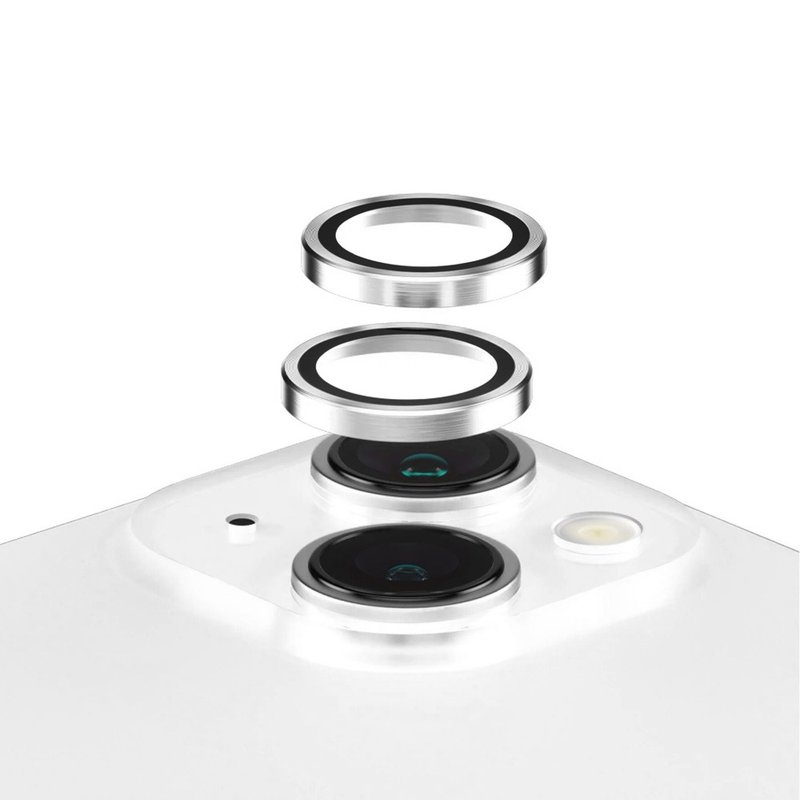 VOYAGE iPhone 16/16 Plus 超冲击独立金属镜头贴-银 - 平板/电脑保护壳 - 玻璃 银色