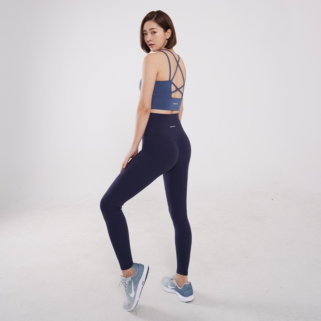 Flex Air 大尺码 高腰弹性9分紧身裤-深蓝色 - 女装运动裤 - 尼龙 蓝色